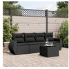 Image de Salon de jardin modulable resine tressee noir 5 pieces x 250 x 69 4 personnes