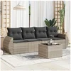 Image de Resine tressee salon de jardin modulable gris 5 pieces 55.0 x 55 x 37