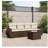 Image de Salon de jardin modulable vidaxl marron 5 pieces rotin 62 x 250 x 69 cm 4 personnes