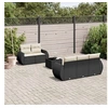Image de Salon de jardin modulable resine tressee noir 6 pieces x 140 x 69 5 personnes