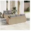 Image de Salon de jardin modulable resine tressee beige 6 pieces x 140 x 69 5 personnes