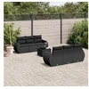 Image de Salon de jardin modulable resine tressee noir 7 pieces x 195 x 69 6 personnes