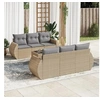 Image de Salon de jardin modulable rotin beige 7 pieces x 195 x 69 6 personnes