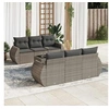 Image de Salon de jardin modulable resine tressee gris 7 pieces x 195 x 69 6 personnes