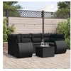 Image de Salon de Jardin avec Coussins 7 pcs, Canapés de Terrasse, Ensemble de Meubles de Patio, Mobilier d'Extérieur, Noir 3253452