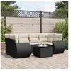 Image de Salon de Jardin avec Coussins 7 pcs, Canapés de Terrasse, Ensemble de Meubles de Patio, Mobilier d'Extérieur, Noir 3253453