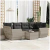 Image de Salon de Jardin avec Coussins 7 pcs, Canapés de Terrasse, Ensemble de Meubles de Patio, Mobilier d'Extérieur, Gris 3253459