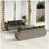 Image de Salon de jardin modulable resine tressee gris 7 personnes 62 x 71 x 69 cm 8 pieces