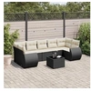 Image de Salon de Jardin avec Coussins 8 pcs, Canapés de Terrasse, Ensemble de Meubles de Patio, Mobilier d'Extérieur, Noir 3253473