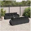 Image de Salon de Jardin avec Coussins 9 pcs, Canapés de Terrasse, Ensemble de Meubles de Patio, Mobilier d'Extérieur, Noir 3253482