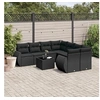 Image de Salon de Jardin avec Coussins 9 pcs, Canapés de Terrasse, Ensemble de Meubles de Patio, Mobilier d'Extérieur, Noir 3253492
