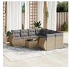 Image de Salon de jardin modulable rotin beige 9 pieces 62 x 71 x 69 cm