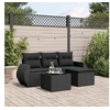 Image de Salon de jardin modulable resine tressee noir 5 pieces x 71 x 69 4 personnes