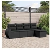 Image de Salon de Jardin avec Coussins 5 pcs, Canapés de Terrasse, Ensemble de Meubles de Patio, Mobilier d'Extérieur, Noir 3253622