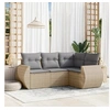 Image de Salon de Jardin avec Coussins 4 pcs, Canapés de Terrasse, Ensemble de Meubles de Patio, Mobilier d'Extérieur, Beige 3253646