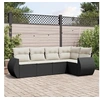 Image de Salon de Jardin avec Coussins 5 pcs, Canapés de Terrasse, Ensemble de Meubles de Patio, Mobilier d'Extérieur, Noir 3253663