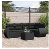 Image de Salon de Jardin avec Coussins 6 pcs, Canapés de Terrasse, Ensemble de Meubles de Patio, Mobilier d'Extérieur, Noir 3253672