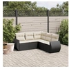 Image de Salon de Jardin avec Coussins 5 pcs, Canapés de Terrasse, Ensemble de Meubles de Patio, Mobilier d'Extérieur, Noir 3253683