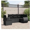 Image de Salon de jardin modulable resine tressee noir 5 pieces 62 x 71 x 69 5 personnes