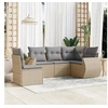 Image de Salon de Jardin avec Coussins 5 pcs, Canapés de Terrasse, Ensemble de Meubles de Patio, Mobilier d'Extérieur, Beige 3253706