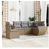 Image de Salon de jardin modulable - Lot de 6 pieces - Rotin beige