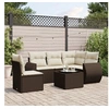 Image de Marron resine tressee 5 personnes salon de jardin modulable x 71 x 69 6 pieces