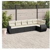 Image de Salon de Jardin avec Coussins 6 pcs, Canapés de Terrasse, Ensemble de Meubles de Patio, Mobilier d'Extérieur, Noir 3253723