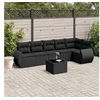 Image de Salon de Jardin avec Coussins 7 pcs, Canapés de Terrasse, Ensemble de Meubles de Patio, Mobilier d'Extérieur, Noir 3253732