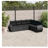 Image de Salon de Jardin avec Coussins 6 pcs, Canapés de Terrasse, Ensemble de Meubles de Patio, Mobilier d'Extérieur, Noir 3253742
