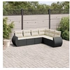 Image de Salon de Jardin avec Coussins 6 pcs, Canapés de Terrasse, Ensemble de Meubles de Patio, Mobilier d'Extérieur, Noir 3253743