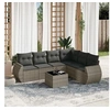 Image de Salon de Jardin avec Coussins 7 pcs, Canapés de Terrasse, Ensemble de Meubles de Patio, Mobilier d'Extérieur, Gris 3253757