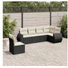 Image de Salon de Jardin avec Coussins 6 pcs, Canapés de Terrasse, Ensemble de Meubles de Patio, Mobilier d'Extérieur, Noir 3253763