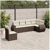 Image de Resine tressee 6 personnes marron 6 pieces x 71 x 69 salon de jardin modulable