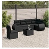 Image de Salon de Jardin avec Coussins 7 pcs, Canapés de Terrasse, Ensemble de Meubles de Patio, Mobilier d'Extérieur, Noir 3253772