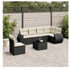 Image de Salon de jardin modulable resine tressee noir 7 pieces x 71 x 69 6 personnes