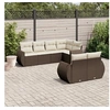 Image de Salon de jardin modulable resine tressee marron 7 pieces 62 x 70 x 69 7 personnes