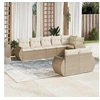 Image de Salon de jardin modulable rotin beige 8 pieces x 70 x 69 8 personnes