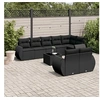 Image de 9-delige Loungeset met kussens poly rattan zwart3253962