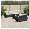 Image de Salon de Jardin avec Coussins 9 pcs, Canapés de Terrasse, Ensemble de Meubles de Patio, Mobilier d'Extérieur, Noir 3253963