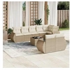Image de Salon de jardin modulable rotin beige 9 pieces 62 x 70 x 69 cm 8 personnes