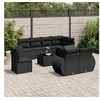 Image de 9-delige Loungeset met kussens poly rattan zwart3253982