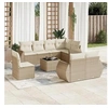 Image de Salon de jardin modulable resine tressee beige 8 personnes 62 x 70 x 69 cm 9 pieces