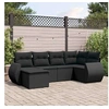 Image de Salon de jardin modulable resine tressee noir 6 pieces 62 x 71 x 69 6 personnes