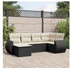 Image de Salon de Jardin avec Coussins 6 pcs, Canapés de Terrasse, Ensemble de Meubles de Patio, Mobilier d'Extérieur, Noir 3253993