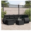 Image de Noir 7 pieces resine tressee 6 personnes x 71 x 69 salon de jardin modulable