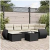 Image de Salon de Jardin avec Coussins 7 pcs, Canapés de Terrasse, Ensemble de Meubles de Patio, Mobilier d'Extérieur, Noir 3254003