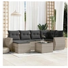 Image de Resine tressee 7 pieces salon de jardin modulable gris x 71 x 69