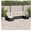 Image de Salon de Jardin avec Coussins 7 pcs, Canapés de Terrasse, Ensemble de Meubles de Patio, Mobilier d'Extérieur, Noir 3254013