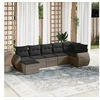 Image de Salon de jardin modulable resine tressee gris 7 pieces 62 x 71 x 69 7 personnes