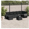 Image de 8-delige Loungeset met kussens poly rattan zwart3254022